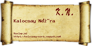 Kalocsay Nóra névjegykártya