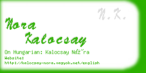 nora kalocsay business card